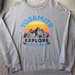 Zoe + Liv Gray Yosemite Crewneck Sweater